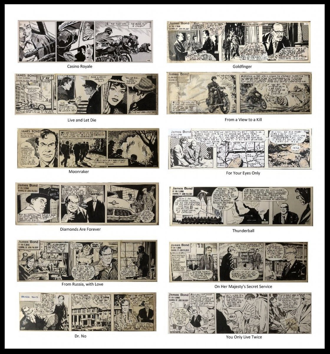 I sold this set of 12 of John McLusky's drawings which popularised James Bond to  Michael S Smith, who is Stephen Spielberg and Tom Cruise's interior designer, and who designed Obama's White House.