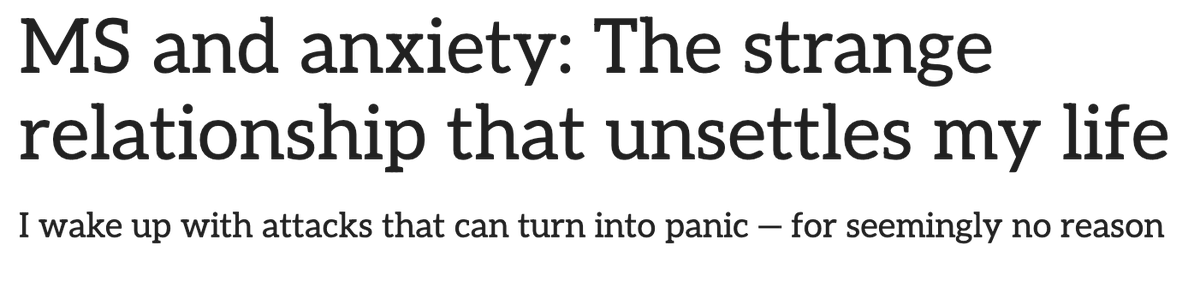 RachelHorne19's tweet image. No I don't wake up with an anxiety attack as @MSNewsToday's Desiree Lama does - something she writes about in this moving column.
But anxiety has been my companion since diagnosis.
You?
Do you experience MS-related anxiety? If so, how do you navigate it?
buff.ly/y8uRiA0