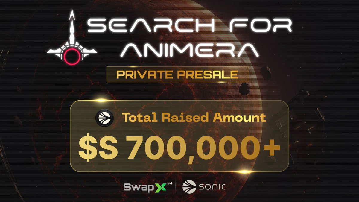SwapXfi's tweet image. xNFT Lounge just raised over 700k $S in a few hours for Search for Animera, the AAA game using Sonic for all in-game transactions.

The hype is real, thousands of players are ready.

June 2025.
After years of development, it’s finally happening.

Be ready.

@SonicLabs