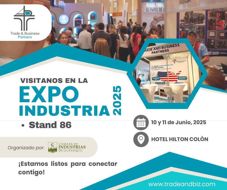 Los esperamos el 10 y 11 de Junio en la Expo Industrias en la ciudad de Guayaquil, visitamos y aprende todo lo que necesitas para exportar hacia Estados Unidos! 🇺🇸. Evento organizado por Cámara de Industrias de Guayaquil! <a href="/Industriasgye/">Cámara de Industrias de Guayaquil</a>
