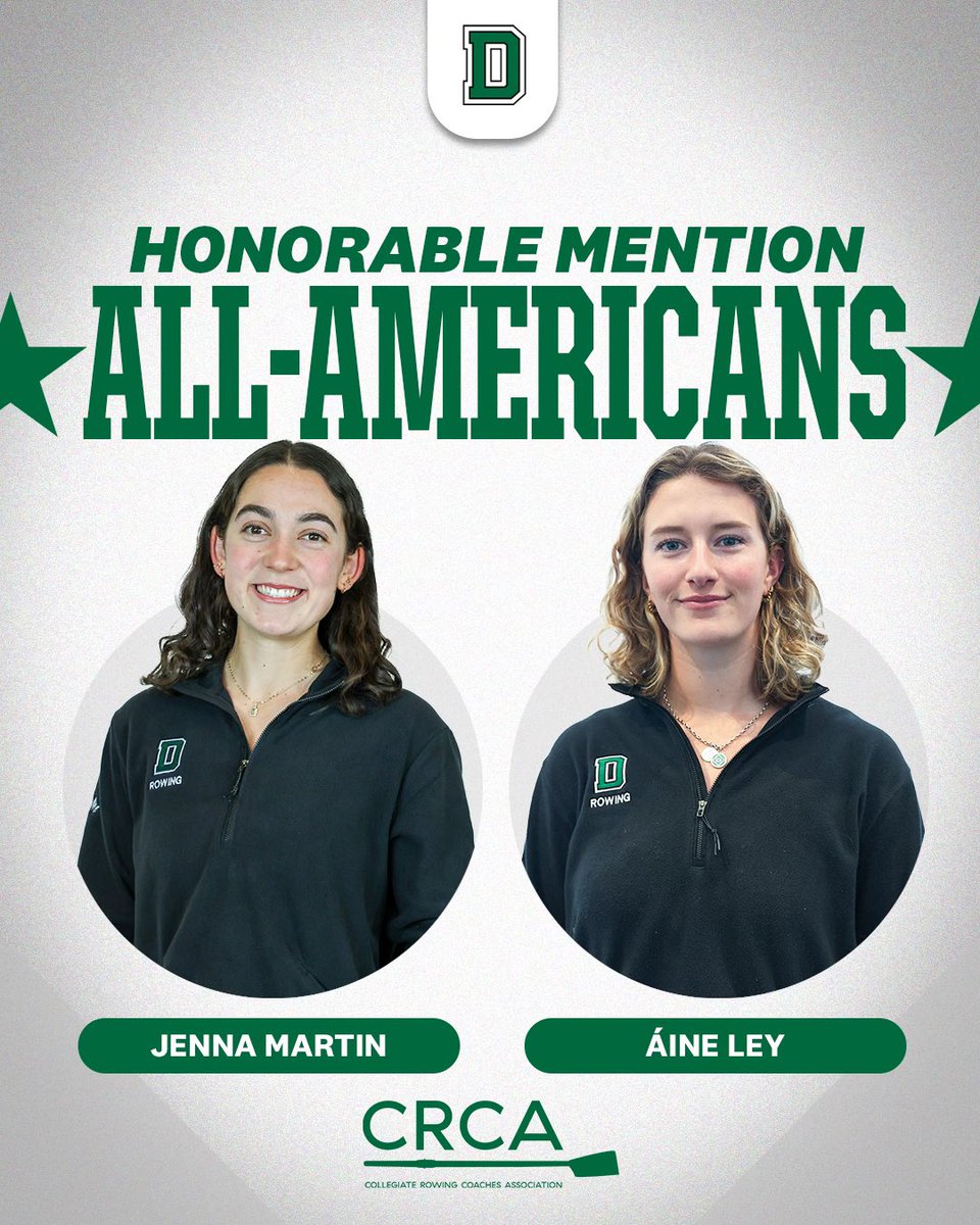 DartmouthWRow's tweet image. Congratulations to Jenna and Áine, who have been named CRCA All-Americans!
📰 | dartsports.co/3ZTxo06
#GoBigGreen | #TheWoods🌲
