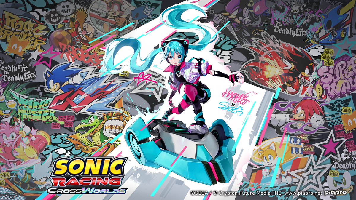 Para celebrar a colaboração entre Sonic Racing: CrossWorlds e Hatsune Miku, uma arte especial foi criada! 

Desta vez, a cantora virtual está pronta para brilhar nas pistas!