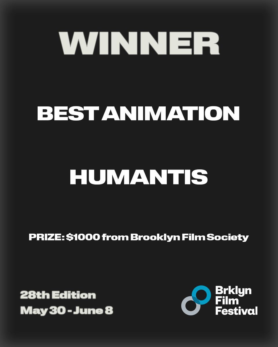 Announcing the Best in Category winners of the 28th Brooklyn Film Festival!

Best Animation: HUMANTIS by Paris Baillie