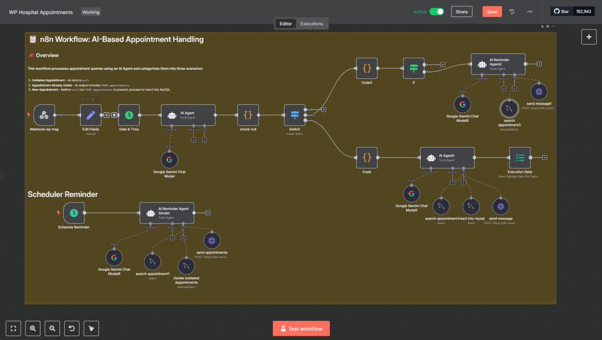 ثريد - كيف عالجت مشكله نسيان مواعيد المستشفى بإستخدام n8n والواتس اب!
⬇️⬇️