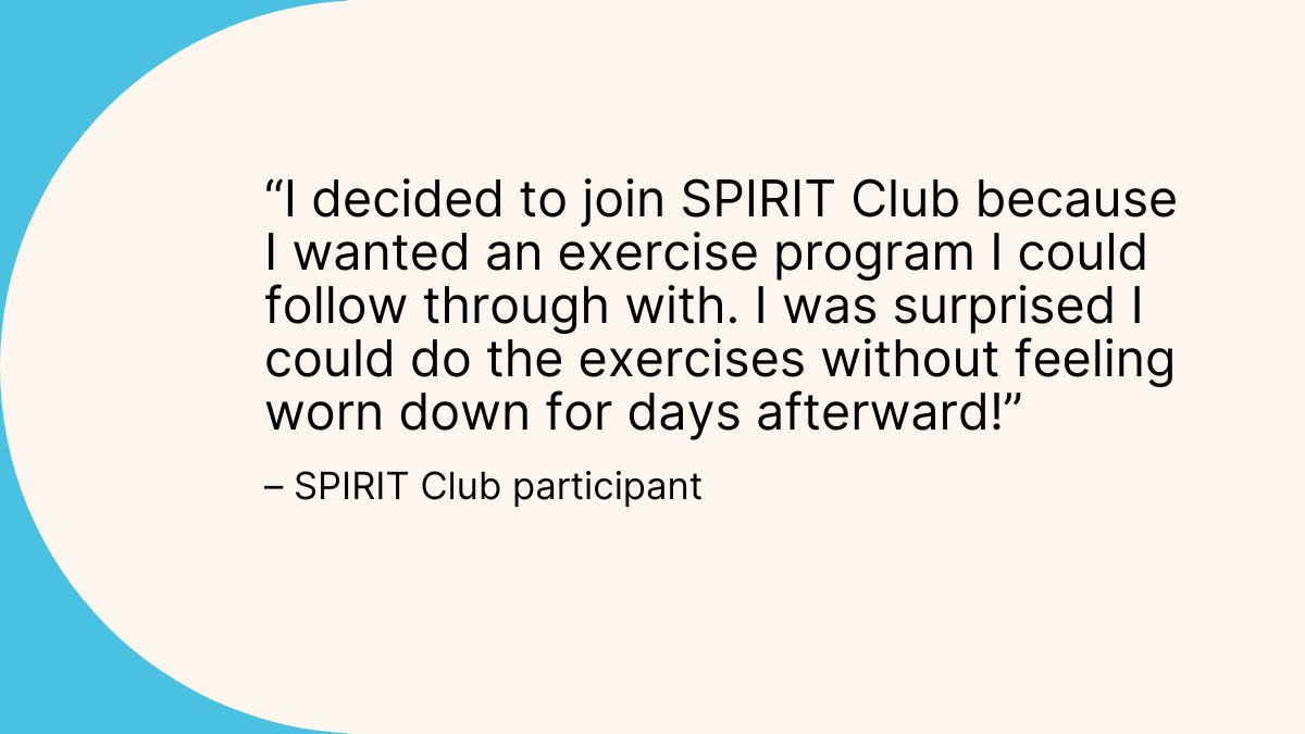 MSCanOfficial's tweet image. Get access to hundreds of fitness classes on-demand or live, with options for all fitness abilities, from the comfort of your own home! Explore SPIRIT Club’s adaptive fitness programs and sign up today: bit.ly/3Zo5HfO

#MS #MultipleSclerosis