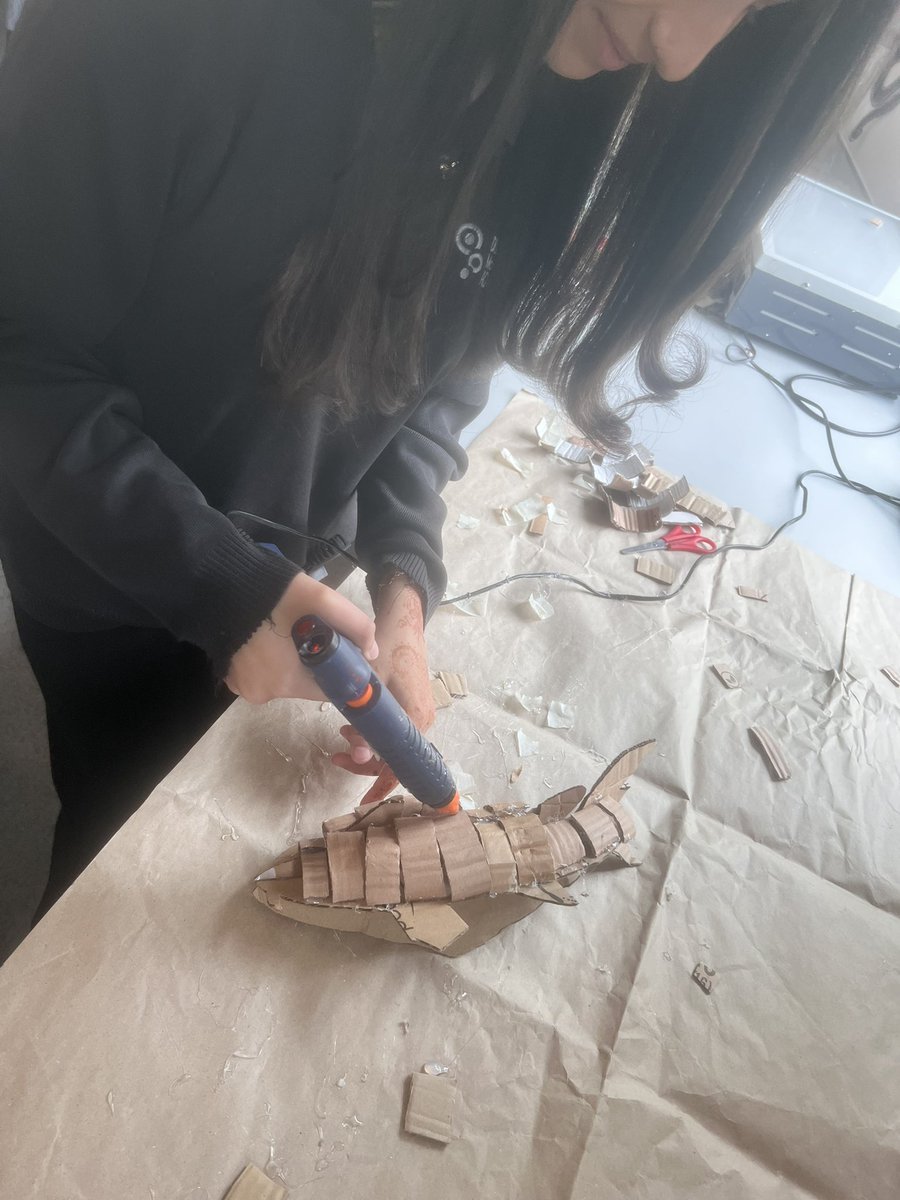 TaaebaA's tweet photo. In Art and Design Year 8 have been working on the theme ‘Under the Sea' using recyclable materials to create 3D models from corrugated cardboard. Students have shown resilience in learning tessellation, marking out, measuring and modelling their 3D sea animals. @DixonsMA https://t.co/ACMVBqt8yn