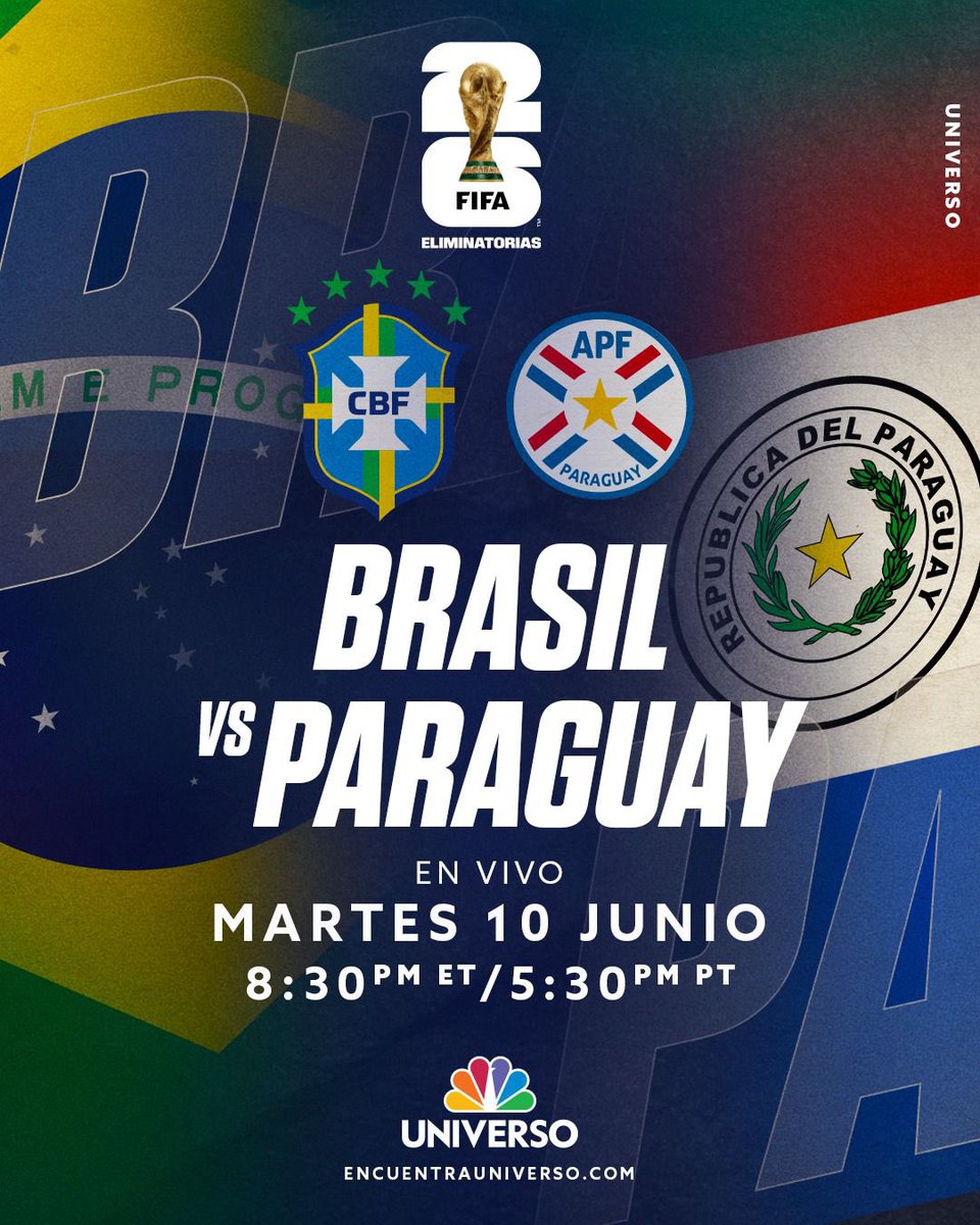 Luis Omar Tapia (@luisomartapia) on Twitter photo Los espero mañana en <a href="/NBCUniverso/">UNIVERSO</a> para el Brasil 🇧🇷 vs Paraguay 🇵🇾 de las Eliminatorias de <a href="/CONMEBOL/">CONMEBOL.com</a>
Relato junto a <a href="/DonBisca/">Eduardo Biscayart</a> 🎙️
Juntos, a disfrutar los 90 minutos del deporte más hermoso del mundo. Los espero mañana en <a href="/NBCUniverso/">UNIVERSO</a> para el Brasil 🇧🇷 vs Paraguay 🇵🇾 de las Eliminatorias de <a href="/CONMEBOL/">CONMEBOL.com</a>
Relato junto a <a href="/DonBisca/">Eduardo Biscayart</a> 🎙️
Juntos, a disfrutar los 90 minutos del deporte más hermoso del mundo.