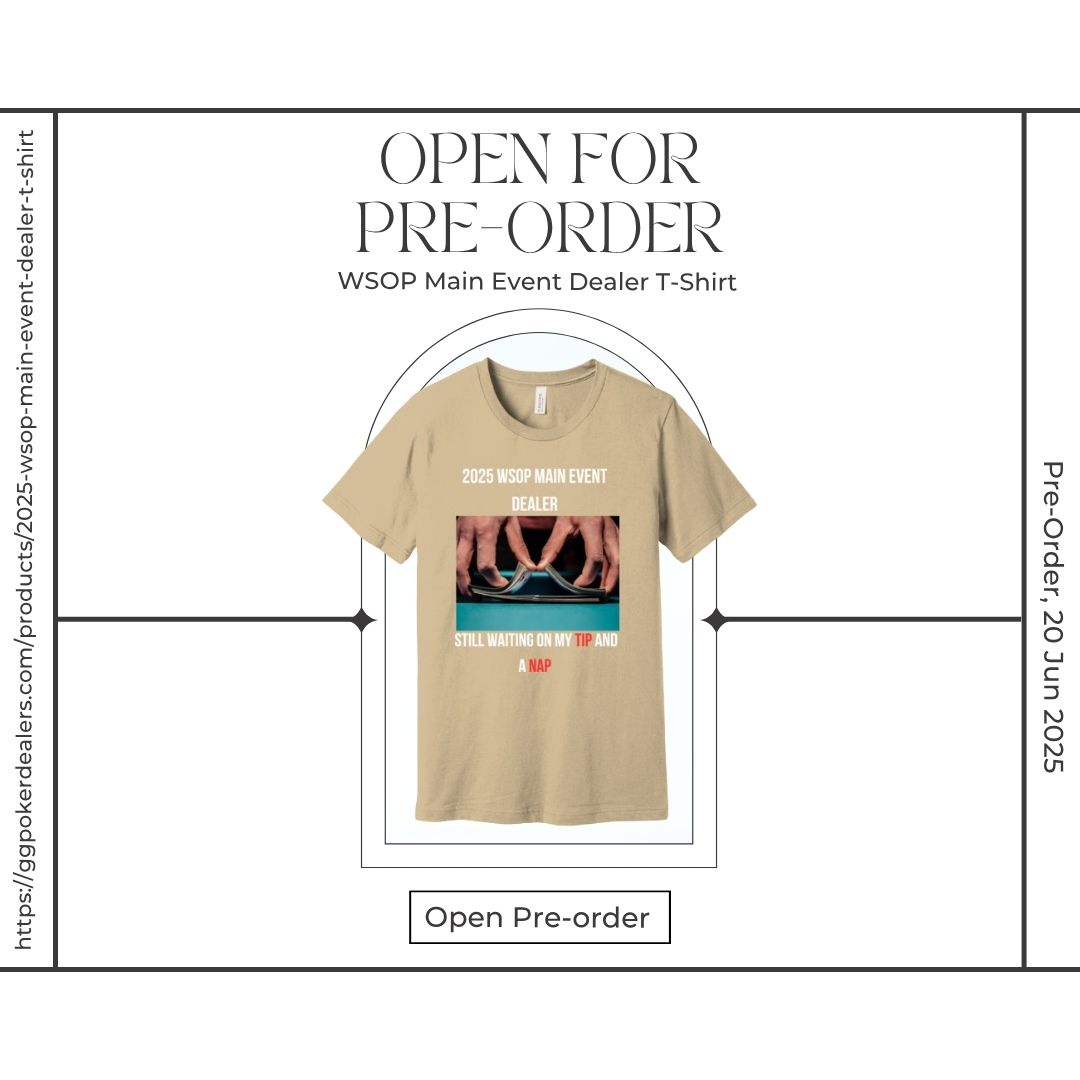 HpyVegasDealer's tweet photo. 👕 “Still Waiting on My Tip and a Nap” — the most dealer thing ever 😴💸

🔥 Pre-order the 2025 WSOP Dealer Tee
✔️ Soft cotton
✔️ Unisex fit
✔️ S–4XL from $25
🛒 Order by June 20: https://t.co/joUXXQA6tJ
#WSOP2025 #DealerLife #HappyVegasDealer #PokerDealer #WSOPTee https://t.co/5Rv1vcHaBt