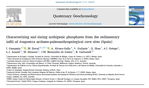 Mat_Duv64's tweet image. A new & unusual study of geological apatite by Campaña et al.:Characterizing and dating authigenic phosphates from the sedimentary infill of Atapuerca archaeo-paleoanthropological cave sites (Spain). Free download: doi.org/10.1016/j.quag…. @CENIEH @ARCHE_Griffith
@LTUArchaeology