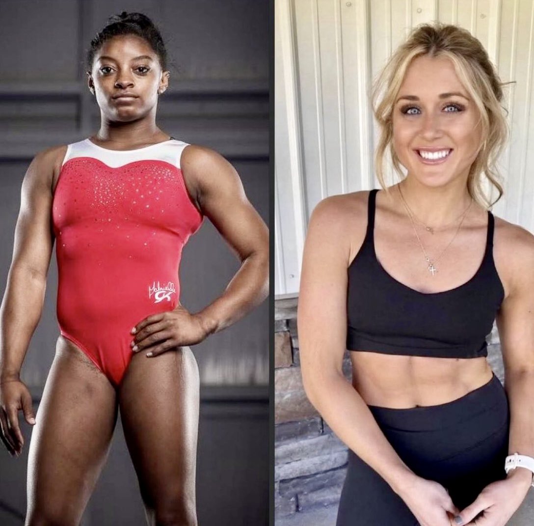 awcorwin's tweet image. Remember that time when Simone Biles said Riley Gaines looked like a man? Yeah, that was cool… 😎