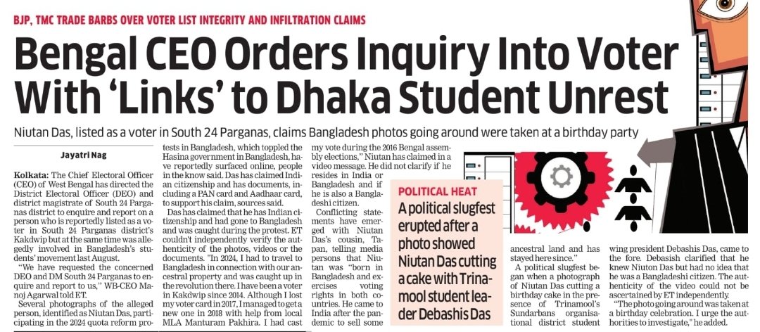 Jayatri Nag (@jayatrinag) on Twitter photo #Amid allegations over fake voter row, WB-CEO orders inquiry into voter with B'desh links in Bengal's Kakdwip. <a href="/ETPolitics/">ET Politics</a> #Amid allegations over fake voter row, WB-CEO orders inquiry into voter with B'desh links in Bengal's Kakdwip. <a href="/ETPolitics/">ET Politics</a>
