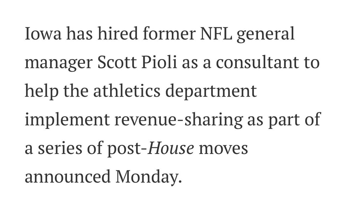 Another school hires a former NFL team executive to help it manage athlete payments.

More evidence of college sports moving to full professionalization.
