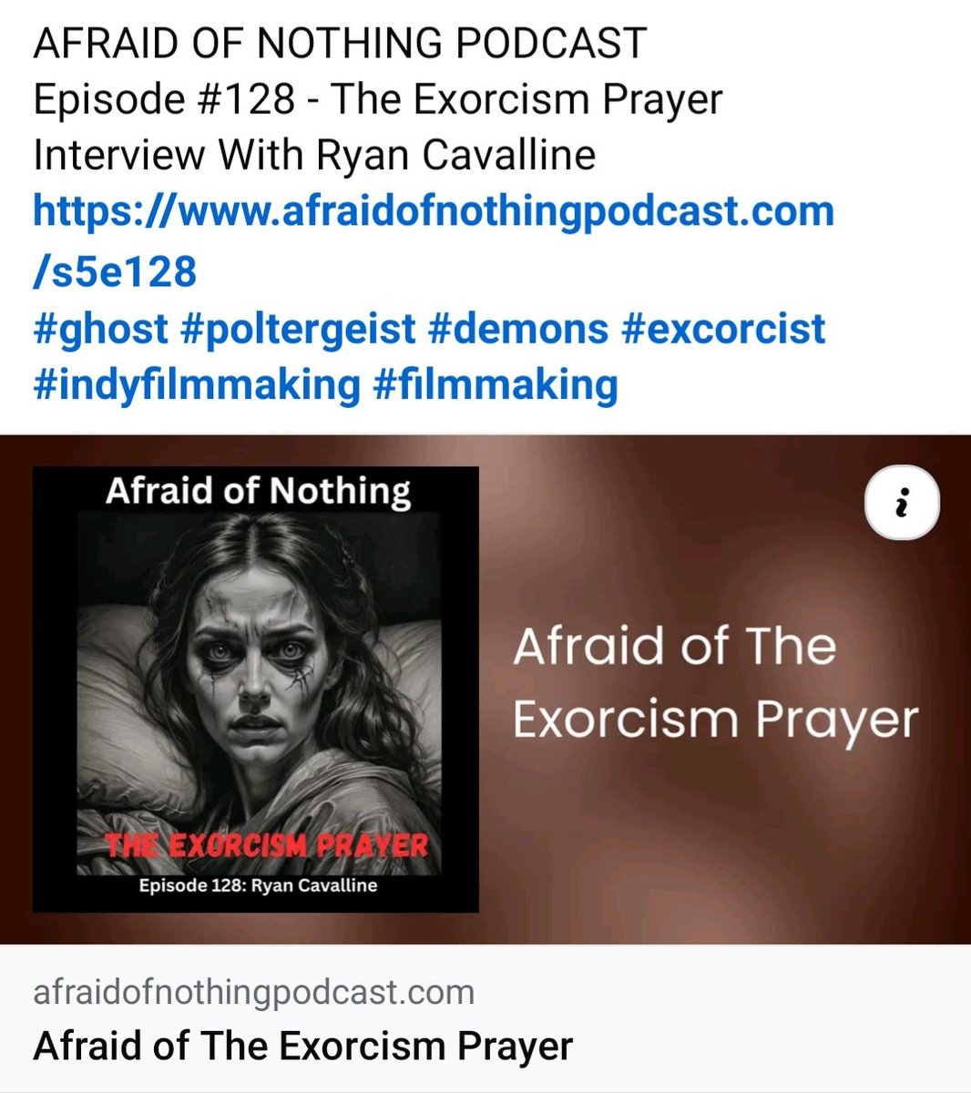 AFRAID OF NOTHING PODCAST 
Episode #128 - The Exorcism Prayer 
Interview With Ryan Cavalline 
afraidofnothingpodcast.com/s5e128
#ghost #poltergeist #demons #excorcist #indyfilmmaking #Filmmaking
