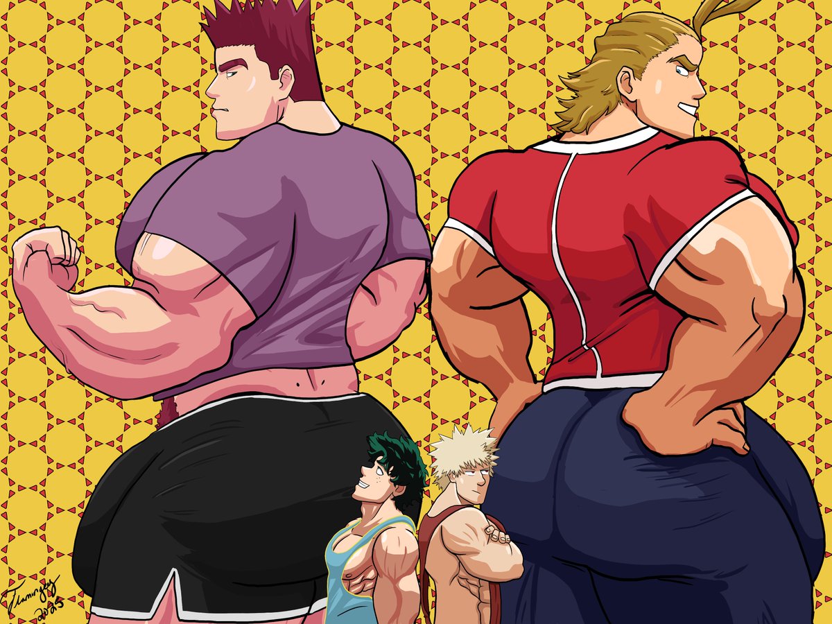 Cake for dinner?  🎂

#gay #nsfw #sizetwitter #macrophile #sizedifference #Endeavor #ALLMIGHT