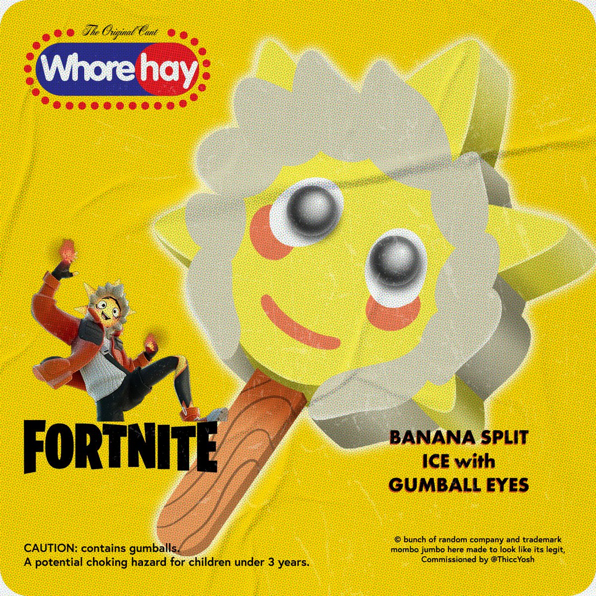 Cool off after a hard match with SunSpot's Popsicle coming in a Banana Split flavor with Gumball Eyes!