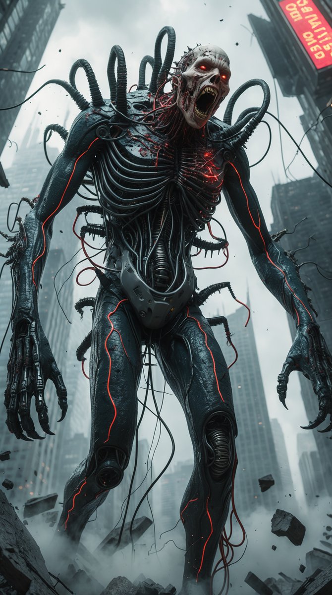 ArtGeneratAI's tweet image. Scream Protocol.
What would be your last thought — seeing this emerge from the smoke?
#TechnoTerror #MechanicalNightmare #RageMachine #DigitalHorror #DystopiaSpawn #aiartdaily #aiartworld #aiartgallery #FantasyArt #AIart #aiartcommunity #digtalart #aiartwork