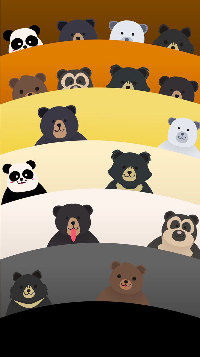 Um wallpaper de Bear flag com alguns ursos 🐻🐻‍❄️🐼
#PrideMonth