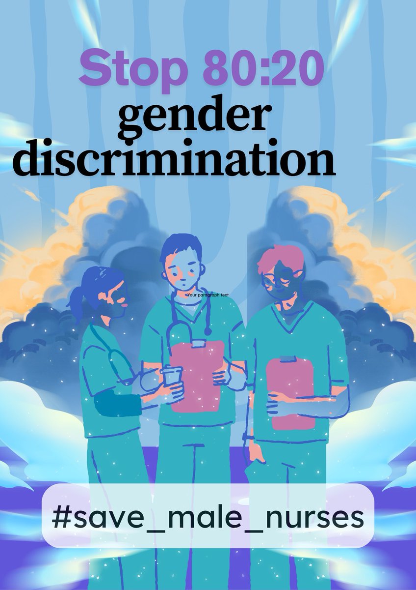 Rajeevpra850's tweet photo. "Nursing is not about gender, it's about dedication. Why limit men with 80:20 discrimination?"
👉 #EqualityInNursing #NurseNotGender
#SayNoTo8020
#JusticeForMaleNurses
#NursingEquality
#MaleNurseMatter https://t.co/irRhfUBVa6