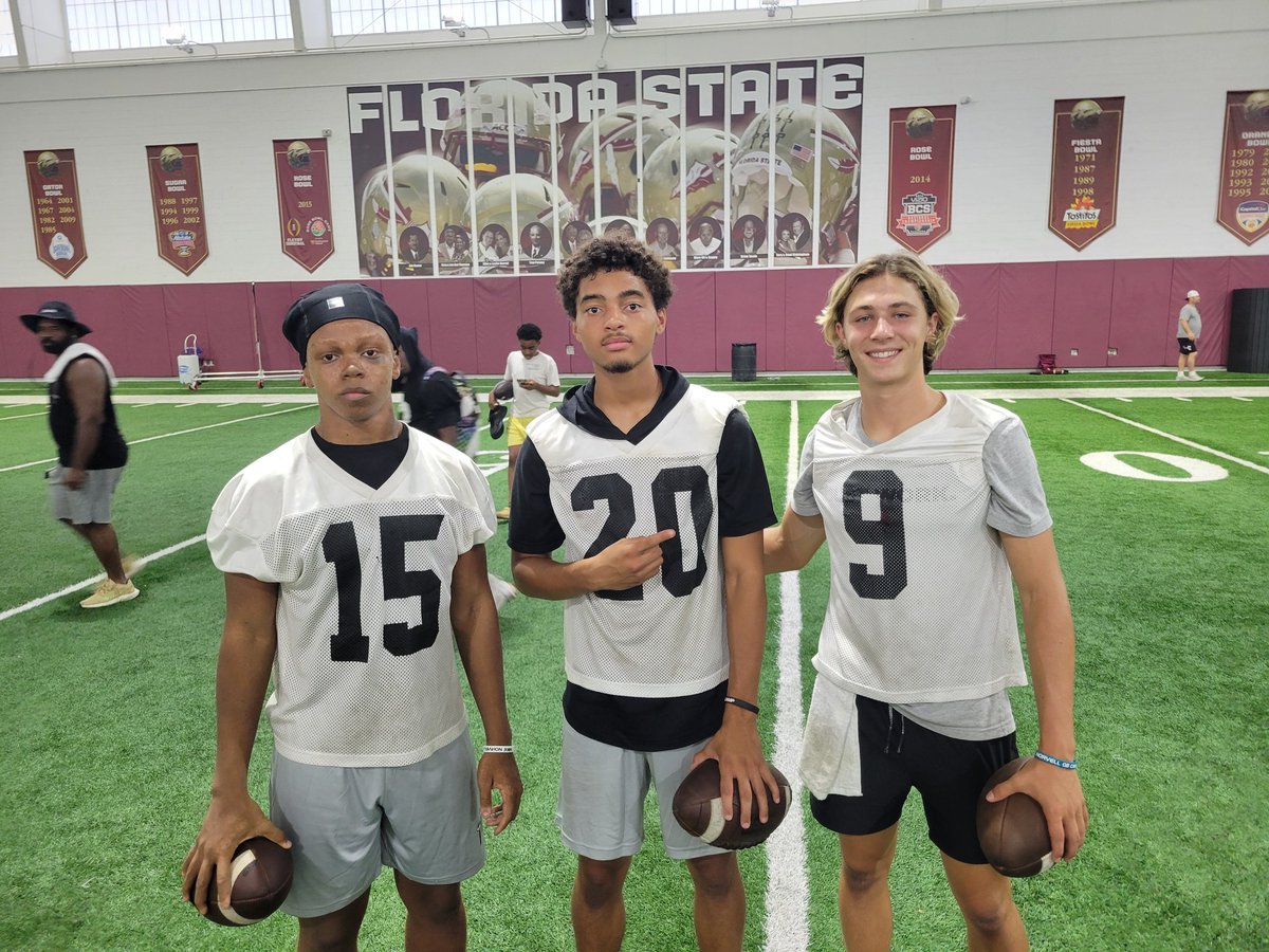 Coach_P43's tweet image. Always good to be back at the alma mater! BookerT 2028 QB @bwtrae was in Tallahassee today to camp with the Noles. &amp;gt;&amp;gt;&amp;gt;-----;;---&amp;gt;
@beckhamjarrard @TBrock13_5 @therealjperk_1
#Fearthespear #GONOLES @Coach_TokarzQB