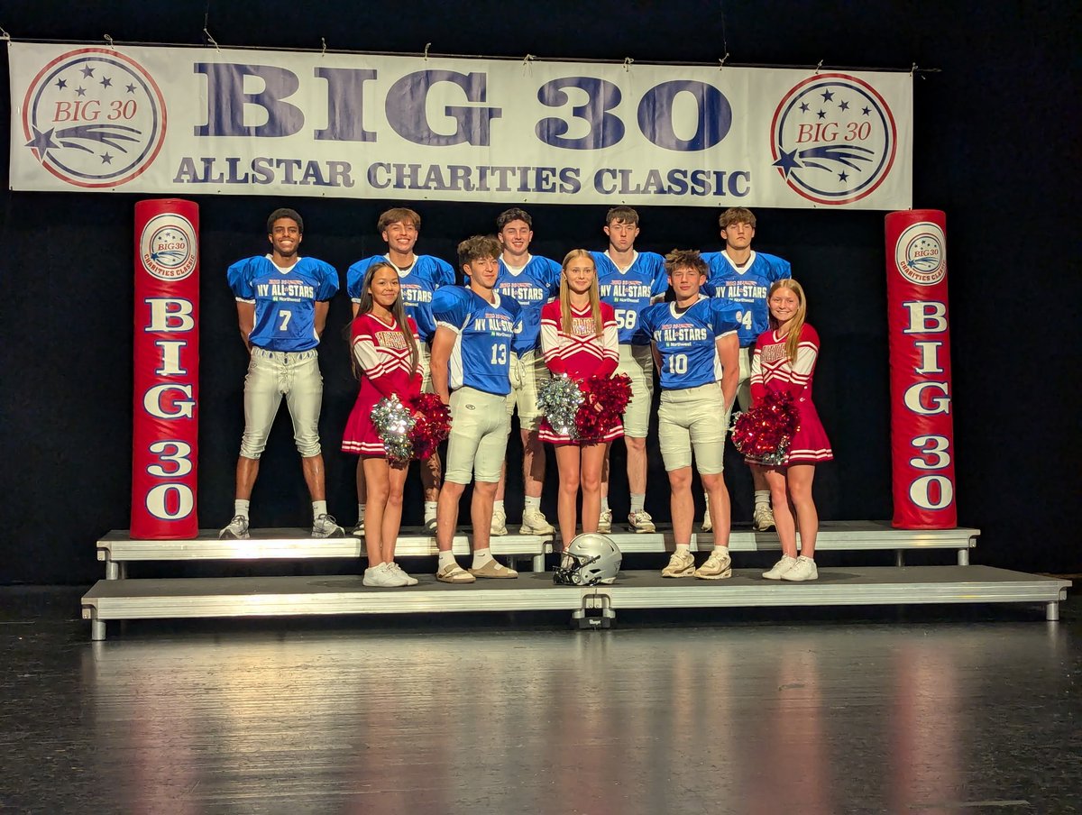 Proud of our 2025 Salamanca varsity football players &amp; cheerleaders who represented us at Big 30 All-Star Media Day this Sunday! 🏈📣
They’ll suit up one last time in the Big 30 Charities Classic!
Let’s go Warriors! 🔴⚫💪
#Big30 #SalamancaPride #WarriorNation #ClassOf2025