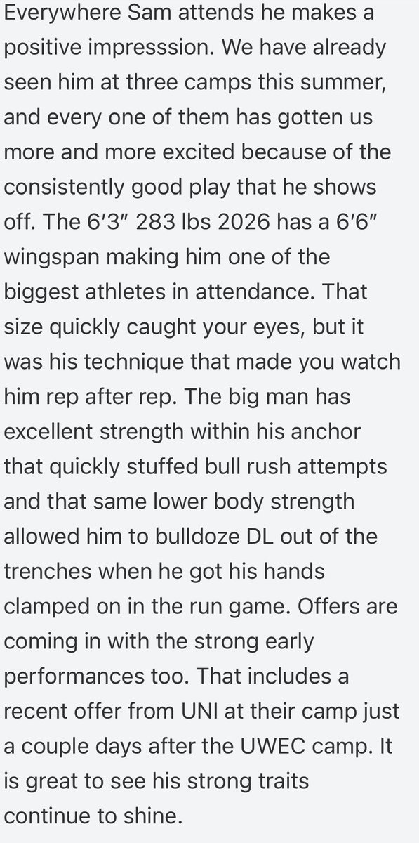 samjohnston56's tweet image. Thank you @MJ_NFLDraft @PrepRedzoneWI for the write up!! @NWahlScouting @OJW_Scouting @FISTFootball @Mr_Nellis @HUHS_Football