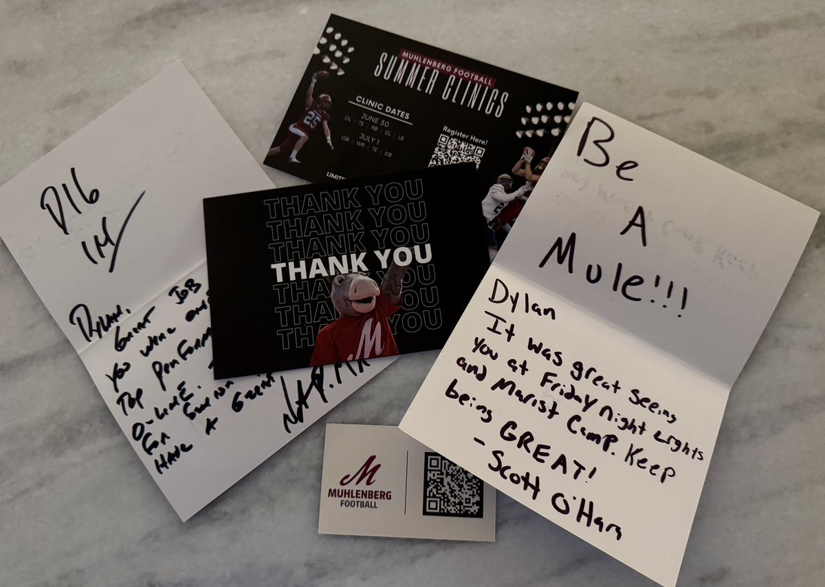 Dylan Bean Crooker (@dbcfootball66) on Twitter photo Thank you <a href="/Coach_OHara51/">Scott O’Hara</a> and Coach Milne for taking the time to send personal notes. I appreciate the support and encouragement! <a href="/DigInMules/">Muhlenberg Football</a> <a href="/Muhl_fb/">Muhlenberg football</a> Thank you <a href="/Coach_OHara51/">Scott O’Hara</a> and Coach Milne for taking the time to send personal notes. I appreciate the support and encouragement! <a href="/DigInMules/">Muhlenberg Football</a> <a href="/Muhl_fb/">Muhlenberg football</a>
