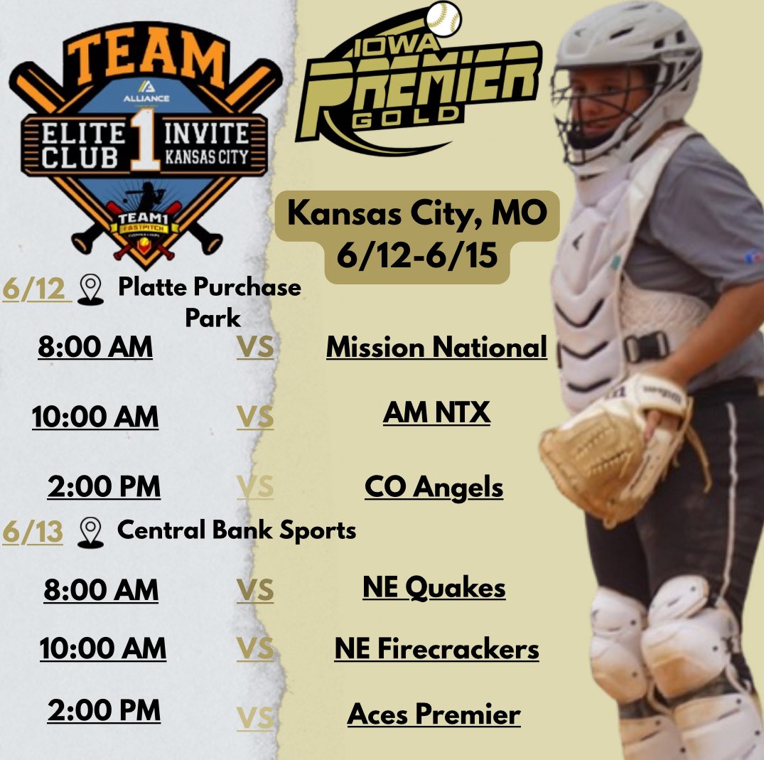 Lily Bobor 2028 (@lilybobor31) on Twitter photo This weekend we will be in Kansas City for the <a href="/Team1_fastpitch/">Team 1 Fastpitch</a> invite, come check us out!! <a href="/IPF_Shrai/">Iowa Premier 14u Gold - Shraiberg</a> <a href="/IowaPremierFP/">Iowa Premier Fastpitch</a> This weekend we will be in Kansas City for the <a href="/Team1_fastpitch/">Team 1 Fastpitch</a> invite, come check us out!! <a href="/IPF_Shrai/">Iowa Premier 14u Gold - Shraiberg</a> <a href="/IowaPremierFP/">Iowa Premier Fastpitch</a>