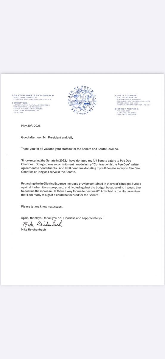 I voted against the legislator pay raise. I voted against the budget that included the pay raise. And I have already formally declined the pay increase. I am in public service to serve you!