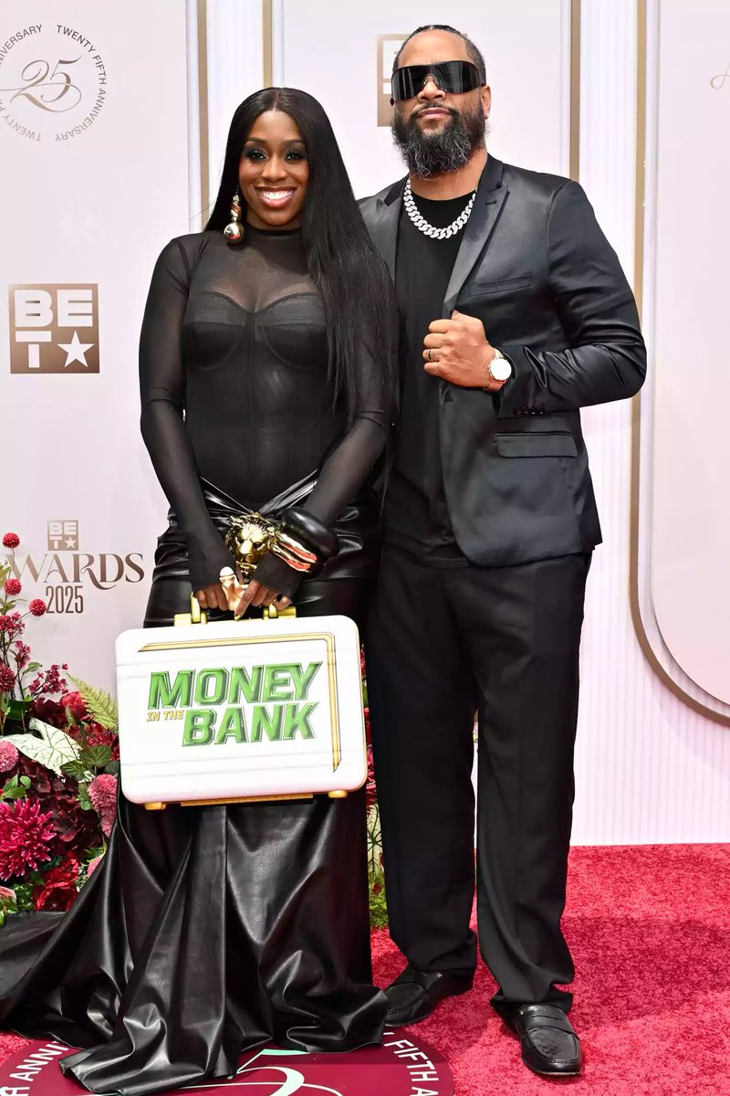 iSimplyKia's tweet image. Look at Ms MITB on the BET Awards red carpet!! 

#WWEMITB #BETAwards2025