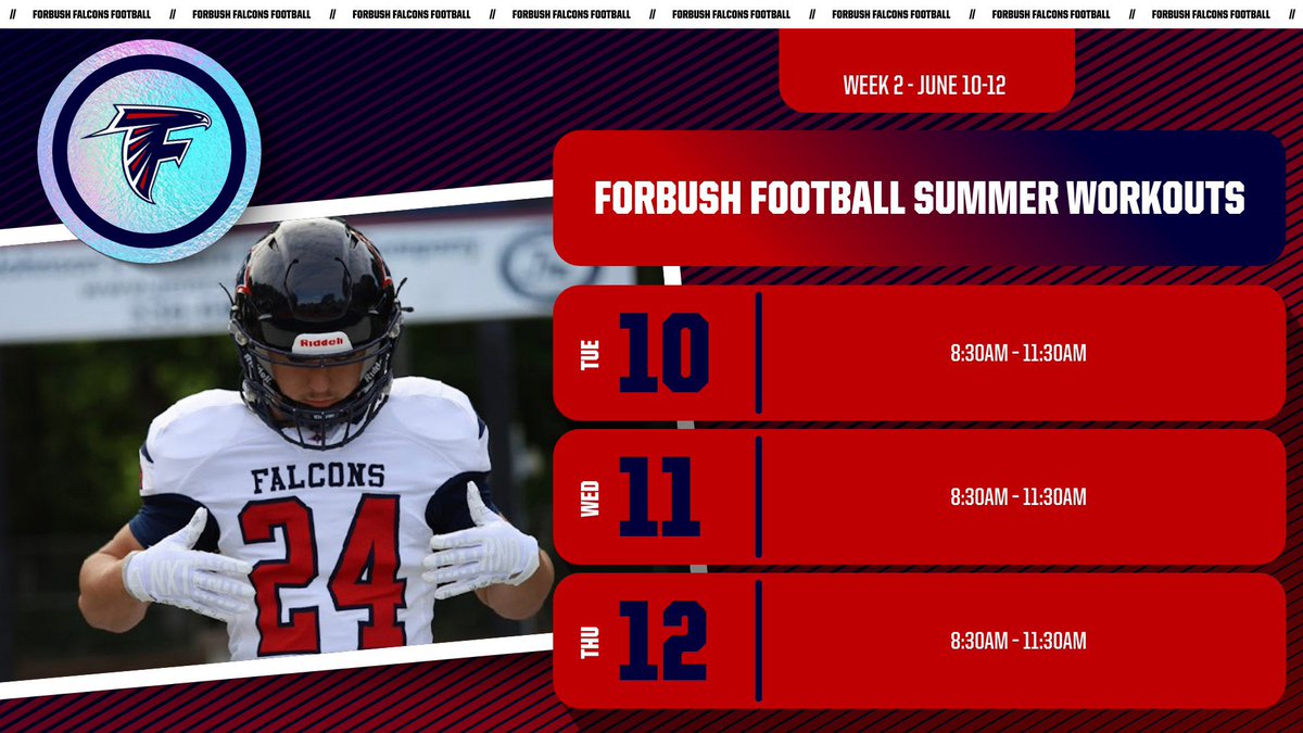 Summer schedule for Week 2! Players, make sure your Dragonfly is complete and your physical is up to date! #AirRaid