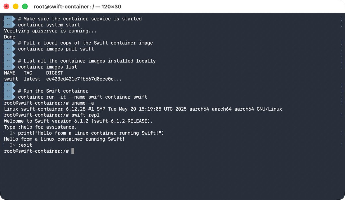 SwiftLang's tweet image. Now you can use your Mac for developing Linux-based server components with Swift, using the new Swift-based container tools. Learn more and download at: github.com/apple/container