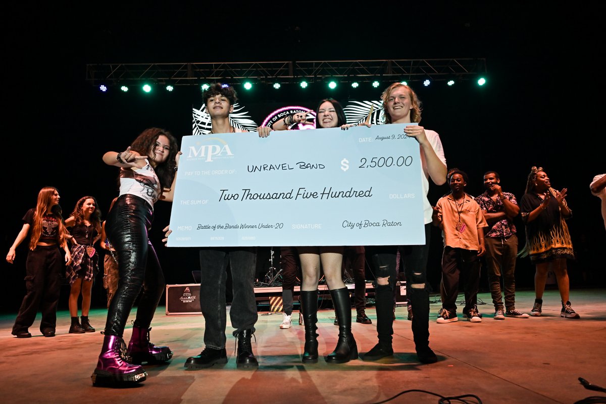 Mizner Amphitheater (@miznerparkamphi) on Twitter photo 🎸 Time’s running out! Think your band has what it takes to win big? Apply now for Boca's 5th Annual Battle of the Bands—deadline is June 21! myboca.us/BattleOfTheBan… <a href="/CityBocaRaton/">City of Boca Raton</a> <a href="/BocaRecreation/">Boca Raton Recreation</a> 🎸 Time’s running out! Think your band has what it takes to win big? Apply now for Boca's 5th Annual Battle of the Bands—deadline is June 21! myboca.us/BattleOfTheBan… <a href="/CityBocaRaton/">City of Boca Raton</a> <a href="/BocaRecreation/">Boca Raton Recreation</a>