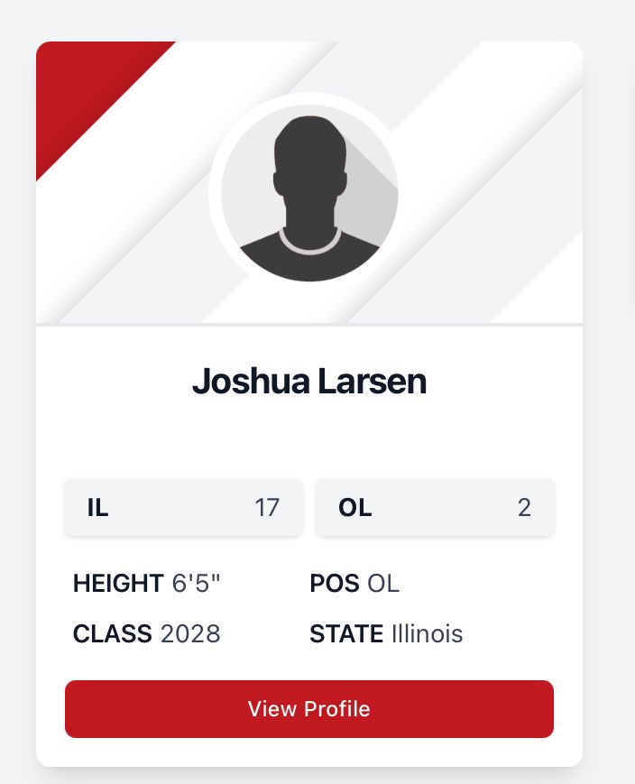 Joshua Larsen (@joshualarsen72) on Twitter photo Blessed to be ranked as the #2 OL and #17 in Illinois for the class of 2028. We will improve no matter what! #AGTG
<a href="/EDGYTIM/">Timothy βEDGYTIMβ OHalloran</a> <a href="/OLMafia/">OL MAFIA</a> <a href="/PrepRedzoneIL/">Prep Redzone Illinois</a> <a href="/5StarFBRecruits/">5 Star Football Recruiting</a> <a href="/LemmingReport/">Tom Lemming</a> <a href="/AlPopsFootball/">ππ ππ¨π©π¬</a> Blessed to be ranked as the #2 OL and #17 in Illinois for the class of 2028. We will improve no matter what! #AGTG
<a href="/EDGYTIM/">Timothy βEDGYTIMβ OHalloran</a> <a href="/OLMafia/">OL MAFIA</a> <a href="/PrepRedzoneIL/">Prep Redzone Illinois</a> <a href="/5StarFBRecruits/">5 Star Football Recruiting</a> <a href="/LemmingReport/">Tom Lemming</a> <a href="/AlPopsFootball/">ππ ππ¨π©π¬</a>