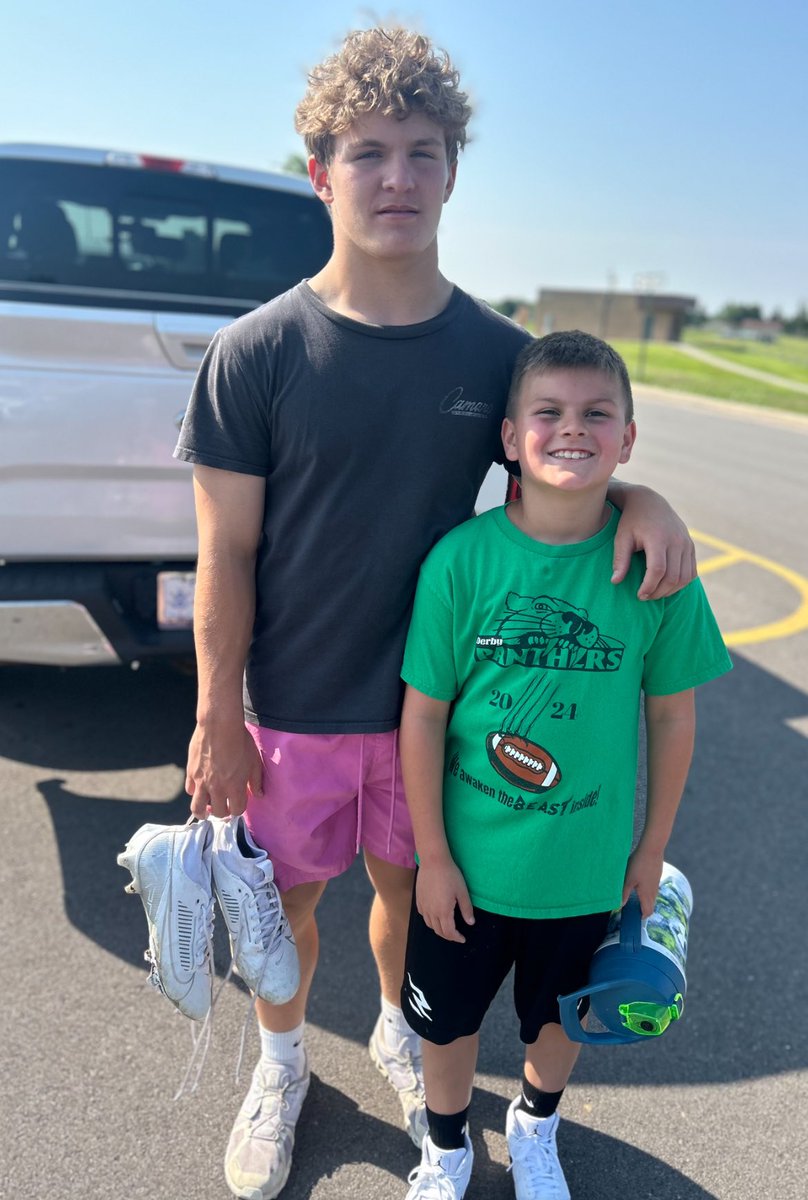 Little bros first Panther Pride practice! #derbyks #derby #kansas ….