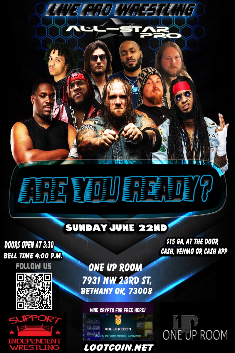 Don't miss Are You Ready. We will be having a BIG RUMBLE!. The winner will have an opportunity at any title of their choosing.