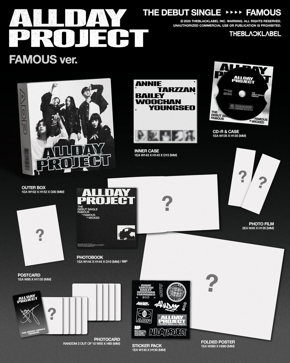 THEBLACKLABEL's tweet photo. ALLDAY PROJECT The Debut Single 'FAMOUS'
PRE-ORDER - FAMOUS ver. / WICKED ver.

∙ https://t.co/BJ5yARxC23 ∙

PRE-ORDER | 2025.06.10 12PM (KST)
RELEASE | 2025.06.23 6PM (KST)
⠀
#ALLDAYPROJECT #ADP #올데이프로젝트
#FAMOUS #WICKED
#THEBLACKLABEL #더블랙레이블 https://t.co/0QOEg1Dpoe