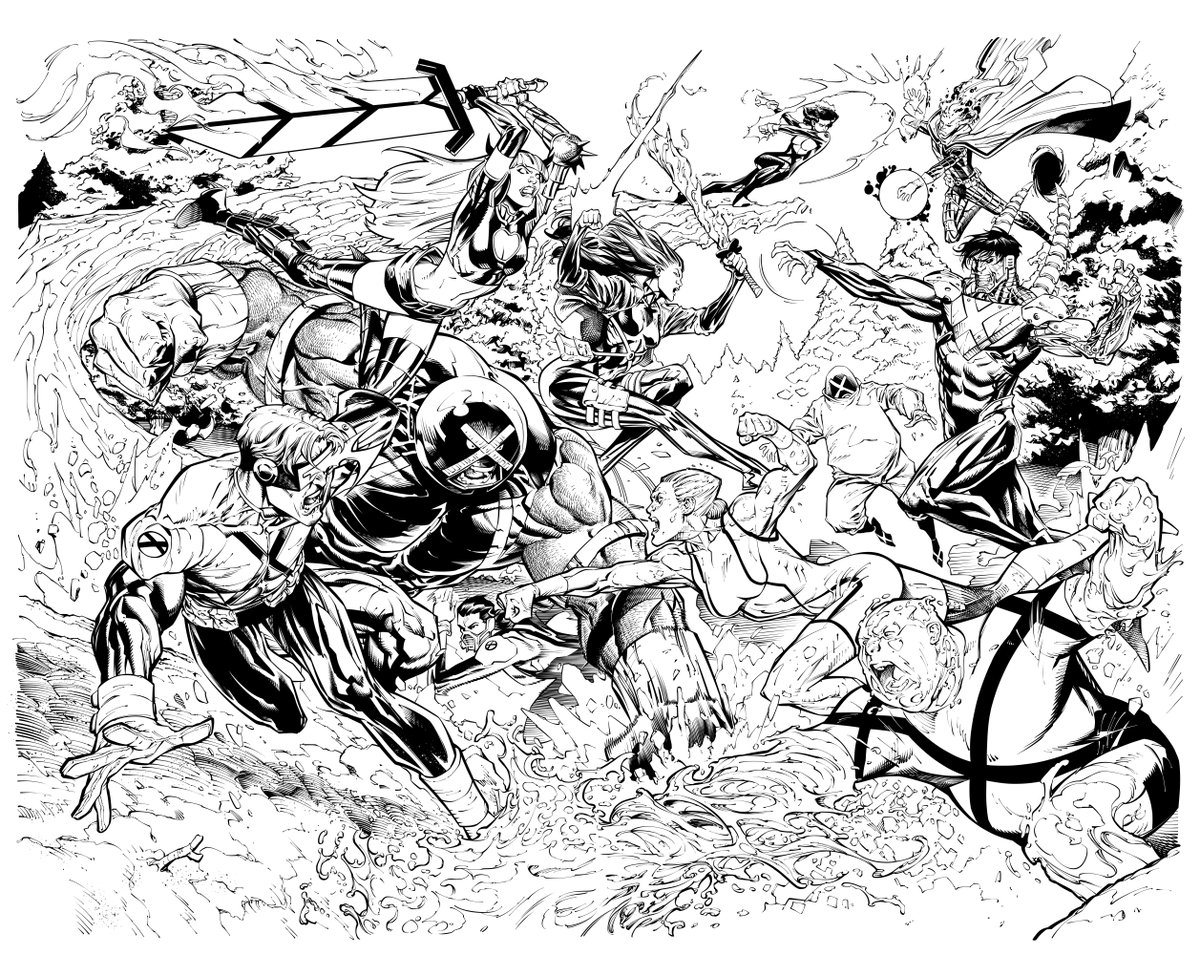 Unofficial inks over Netho Diaz (<a href="/nethodiazz/">Netho Diaz</a>) double page from the last issue on X-men.