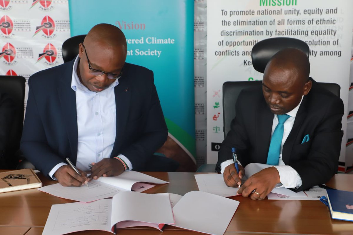 adaconsortium's tweet photo. @NCIC_Kenya and @adaconsortium have today signed an MoU to promote conflict-sensitive climate adaptation in Kenya. The partnership will foster knowledge sharing and capacity building to jointly advance inclusive, resilient climate action, while strengthening peaceful coexistence. https://t.co/39QUMFJPxl