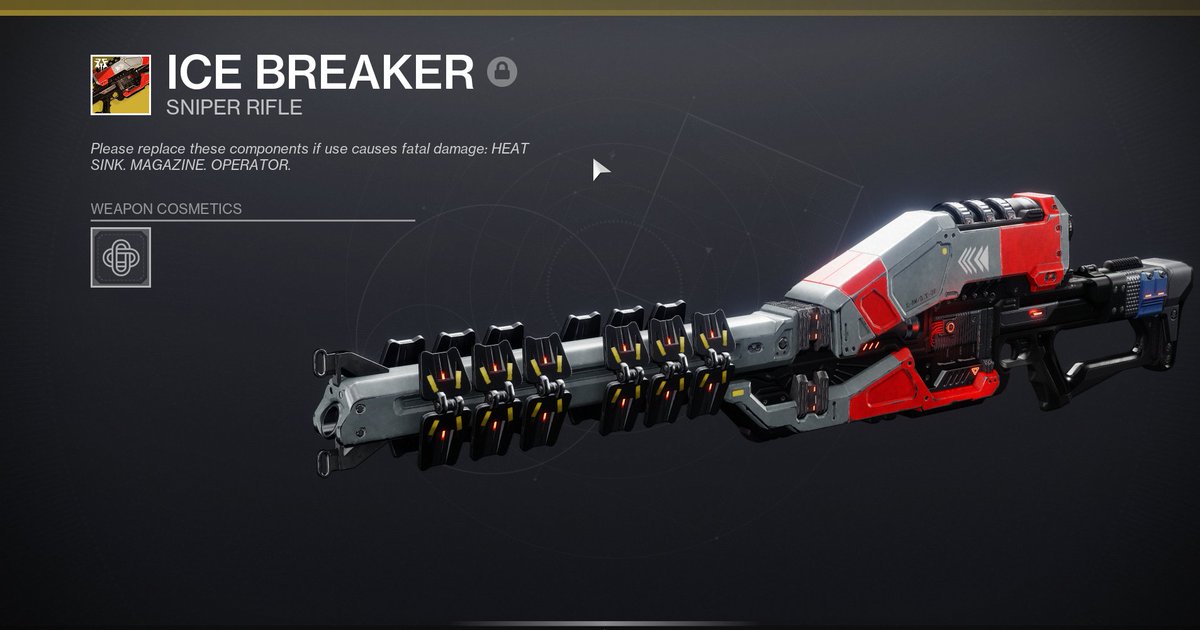 Took a long break from D2, and I did Vesper for the first time and got Ice Breaker on the first go lol.