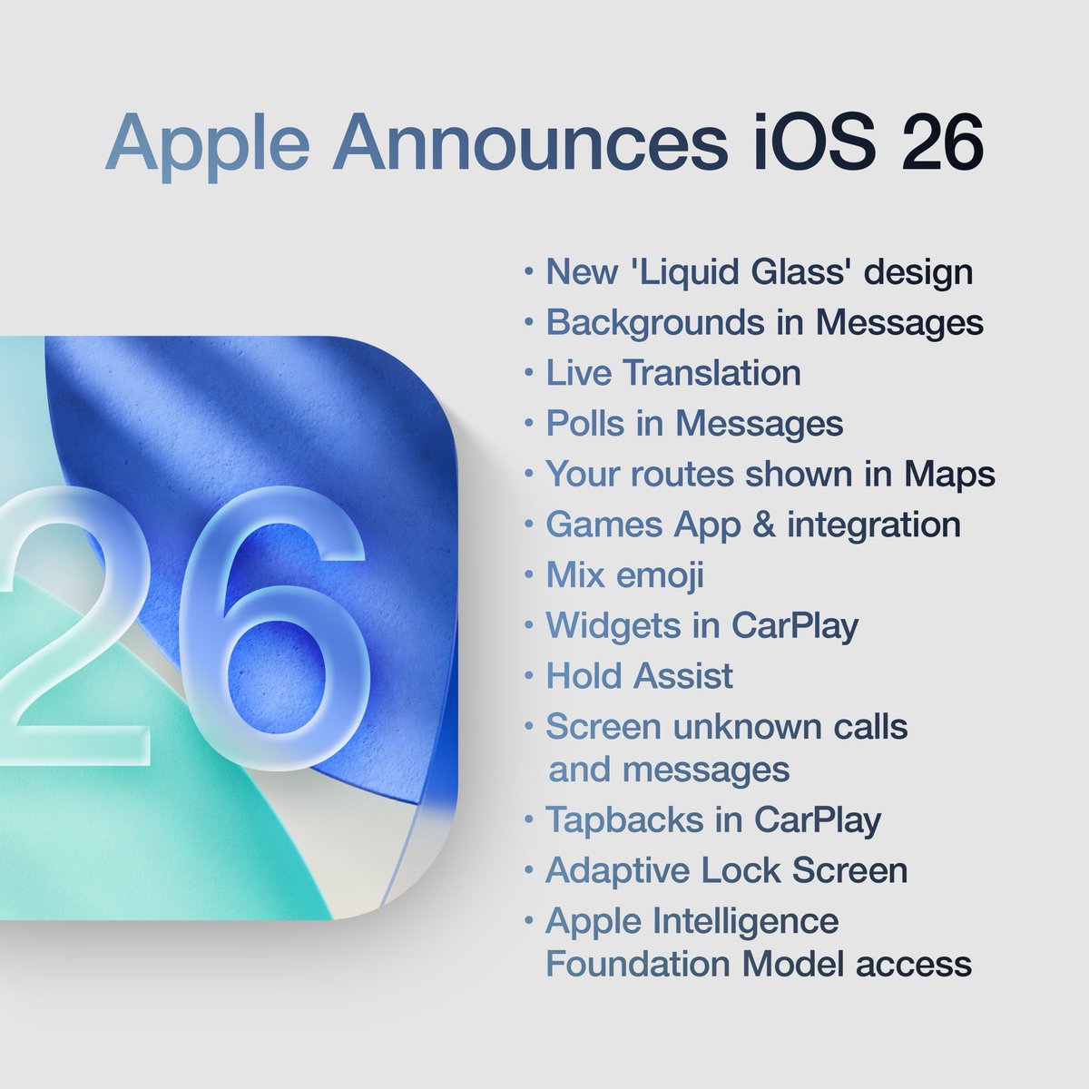 In case you missed it, Apple announced iOS 26 today at WWDC