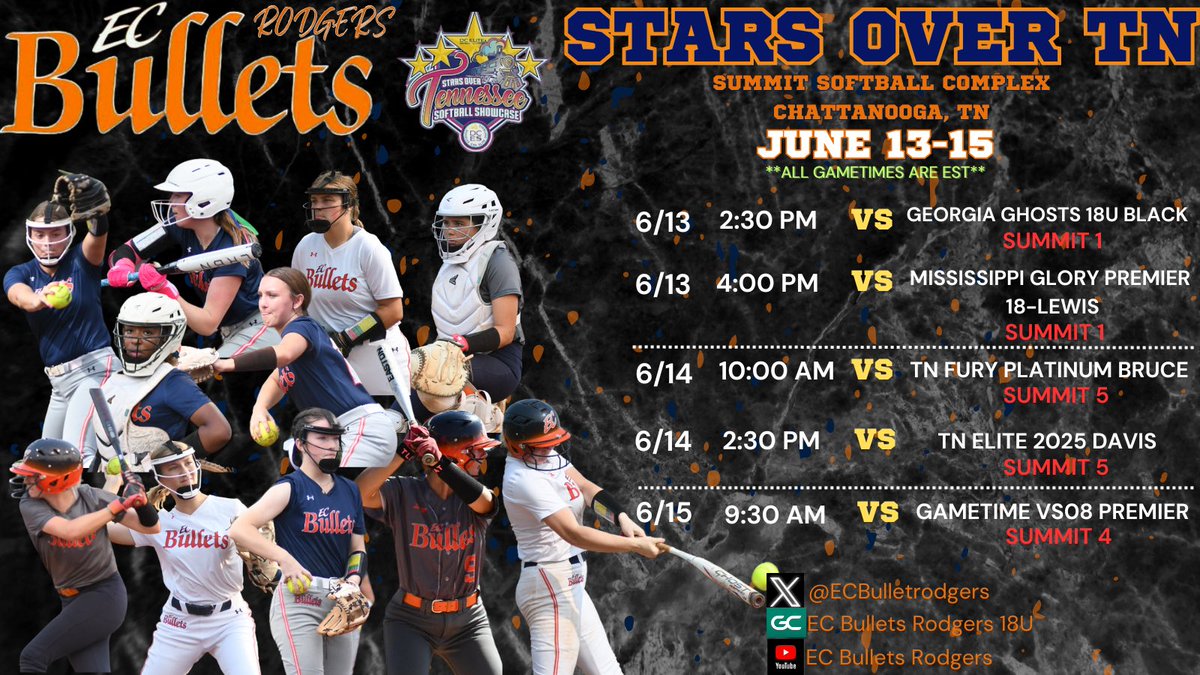 EC Bullets - Rodgers (@ecbulletrodgers) on Twitter photo We’re off to DC Elite Softball Stars Over TN in Chattanooga, TN this weekend! <a href="/JaedaEpperson28/">Jaeda Epperson</a> <a href="/KendalC2026/">Kendal Christian</a> <a href="/LizzySteed08/">Alexandria Steed (Lizzy)</a> <a href="/adi_rodgers/">Adi Grace Rodgers</a> <a href="/Marissa_adams11/">Marissa Adams</a> <a href="/savannah_s33588/">Savannah sims</a> <a href="/PeytonGoss21/">Peyton Goss</a> <a href="/PaytonSharpe_27/">PaytonSharpe_27</a> <a href="/NahlaniSimpson/">Nahlani Simpson</a> <a href="/SimonaC2008/">Simona Carmickle</a> <a href="/kylee_wilder_2/">Kylee Wilder</a> #begreat #bu We’re off to DC Elite Softball Stars Over TN in Chattanooga, TN this weekend! <a href="/JaedaEpperson28/">Jaeda Epperson</a> <a href="/KendalC2026/">Kendal Christian</a> <a href="/LizzySteed08/">Alexandria Steed (Lizzy)</a> <a href="/adi_rodgers/">Adi Grace Rodgers</a> <a href="/Marissa_adams11/">Marissa Adams</a> <a href="/savannah_s33588/">Savannah sims</a> <a href="/PeytonGoss21/">Peyton Goss</a> <a href="/PaytonSharpe_27/">PaytonSharpe_27</a> <a href="/NahlaniSimpson/">Nahlani Simpson</a> <a href="/SimonaC2008/">Simona Carmickle</a> <a href="/kylee_wilder_2/">Kylee Wilder</a> #begreat #bu