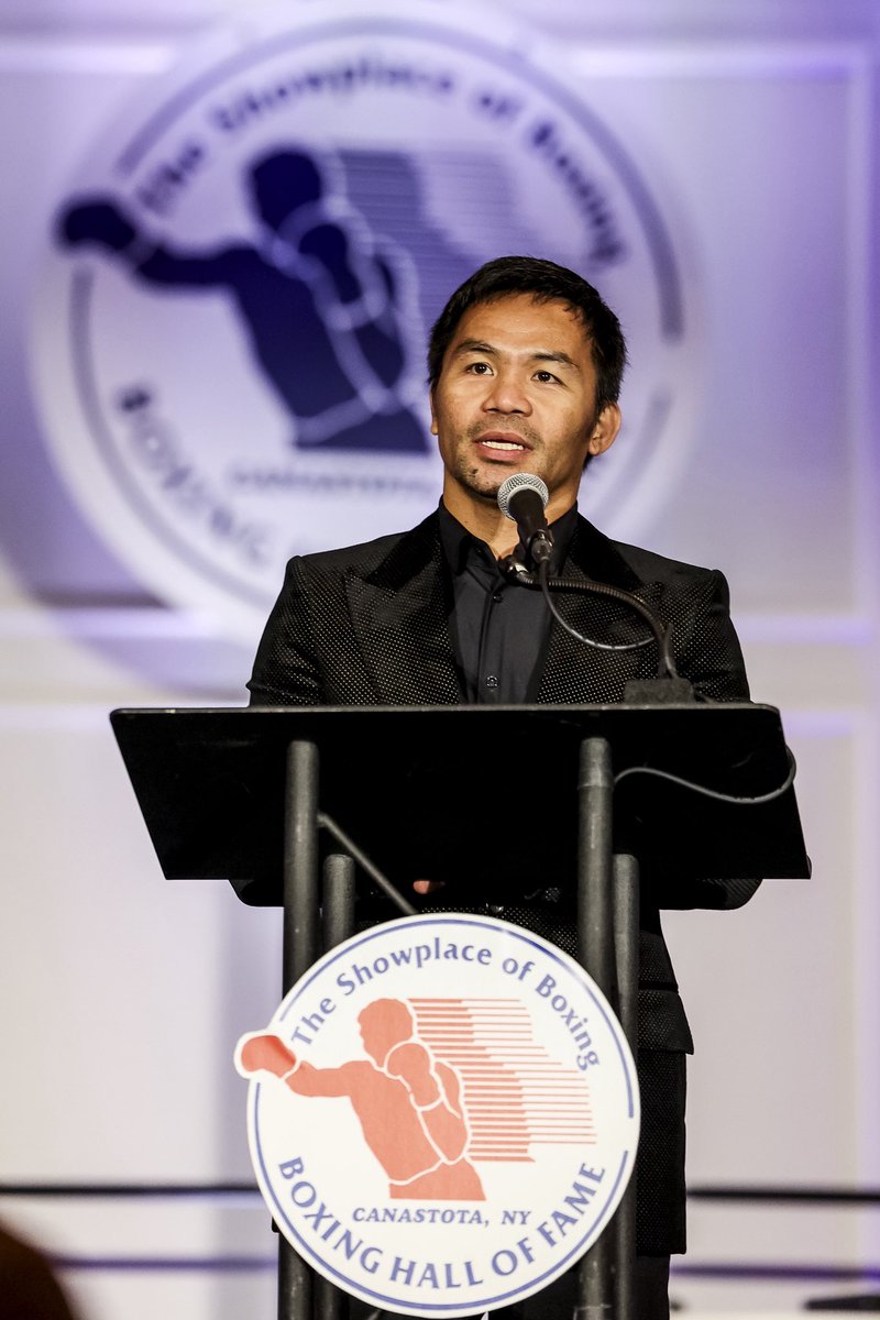 MannyPacquiao's tweet image. From the streets of General Santos, to the bright lights of Las Vegas, to tonight at the International Boxing Hall of Fame.
No shoes, no food, no chance, just a dream in my heart.
I never imagined this moment, but by God’s grace, here we are.
This is not just about boxing.
It’s…