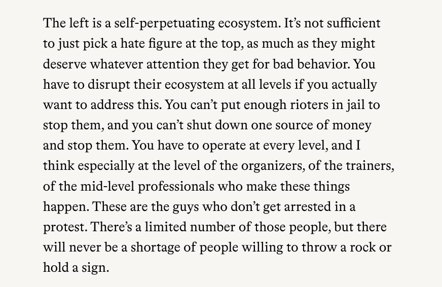On why there's no "off" button for the left-wing protest machine: