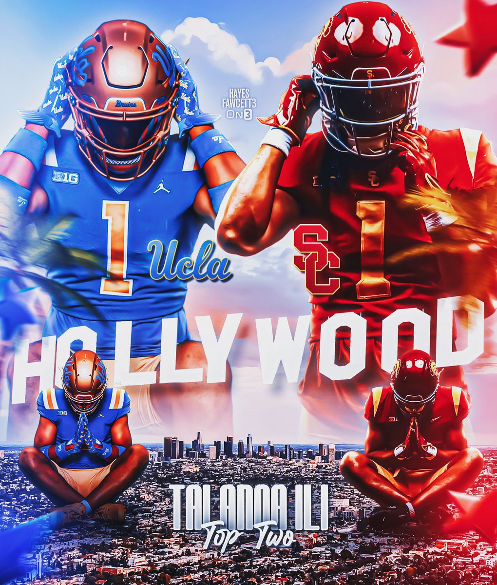 NEWS: Four-Star LB Talanoa Ili is down to USC and UCLA, he tells me for @on3recruits

The 6’4 225 LB from Laie, Hawaii will announce his Commitment on June 15th

He has cancelled his OVs to Oklahoma, Notre Dame, Texas, &amp; BYU

Where Should He Go? ⬇️

on3.com/db/talanoa-ili…