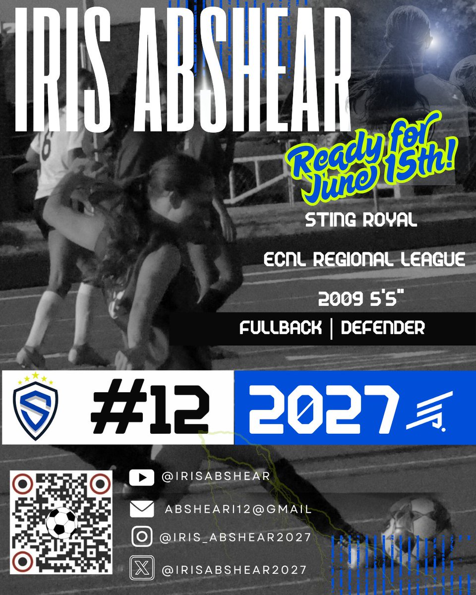 Ready for June 15th! #12Iris <a href="/ImYouthSoccer/">ECNL/GA/Recruiting/College Soccer</a> <a href="/PrepSoccerTX/">Prep Soccer Texas</a> <a href="/TheSoccerWire/">SoccerWire</a> <a href="/Royal09g/">Sting Dallas Royal ECNL-RL 09G</a> <a href="/StingECNLRoyal/">Sting Royal ECNL & ECNL-RL</a> <a href="/StingSoccerClub/">Sting Soccer Club</a>
