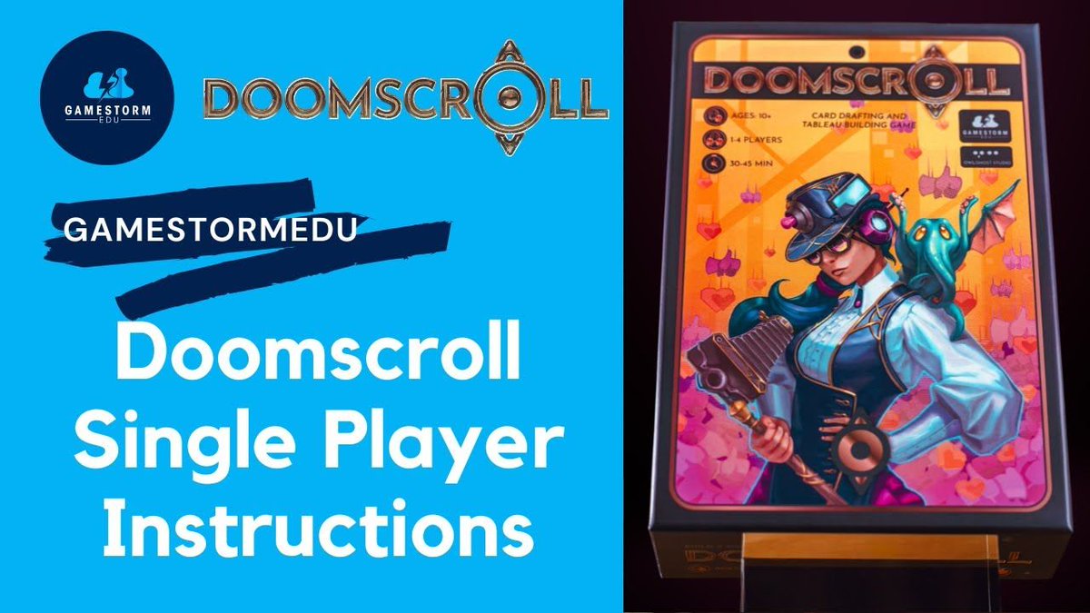We just dropped our newest Doomscroll How to Play Video - check out our instructions for our solo mode! In Solo Mode, you are tasked with MODERATING the social media feed for Doomscroll - removing emotionally charged posts to keep advertisers happy!

youtu.be/QtFeuw0bhbU