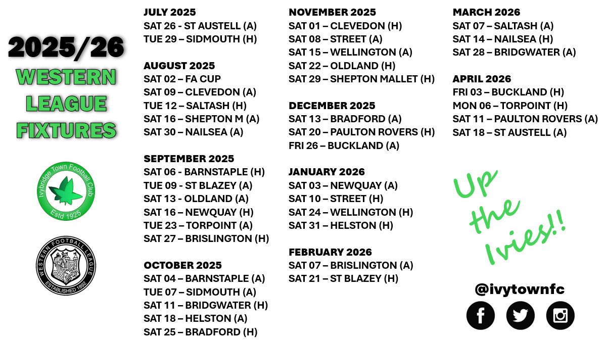 2025/26 First Team Fixtures