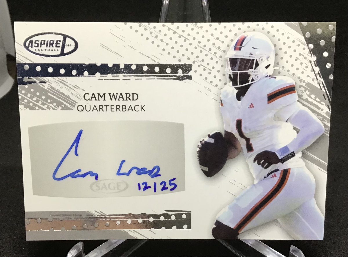 Look for 1st overall pick Cam Ward Autographs in 2025 SAGE Aspire Out now! #NoRedemptions