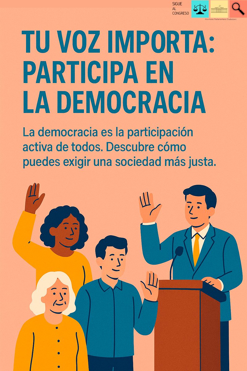 ¿Sabías que tus decisiones influyen directamente en tu comunidad? 🗳
Desde votar hasta exigir transparencia, participar es clave para construir una sociedad más justa.
Infórmate sobre lo que pasa en tu legislatura local 👉🏻