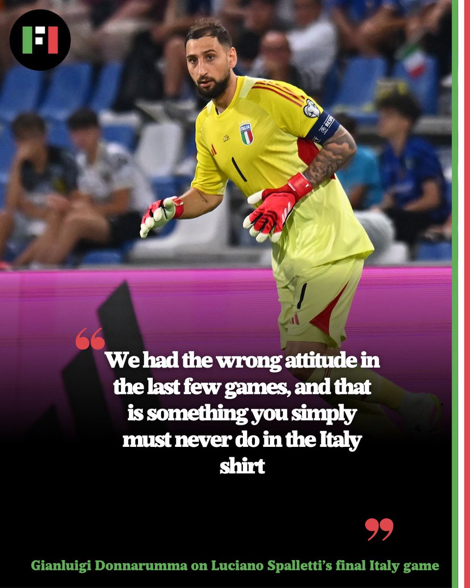 footballitalia's tweet photo. Gianluigi Donnarumma admits Italy ‘had the wrong attitude and it’s something you simply must never do’ at this level during a ‘frustrating’ spell under Luciano Spalletti.
#Azzurri #ITAMDA #ITAMOL #Calcio #WCQ https://t.co/SRsZxdMXeh